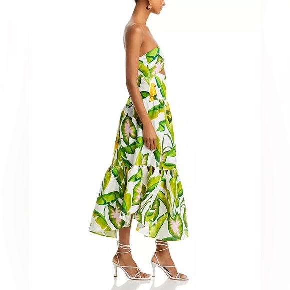 Farm Rio Summer Foliage Strapless Dress - Picture 6 of 16